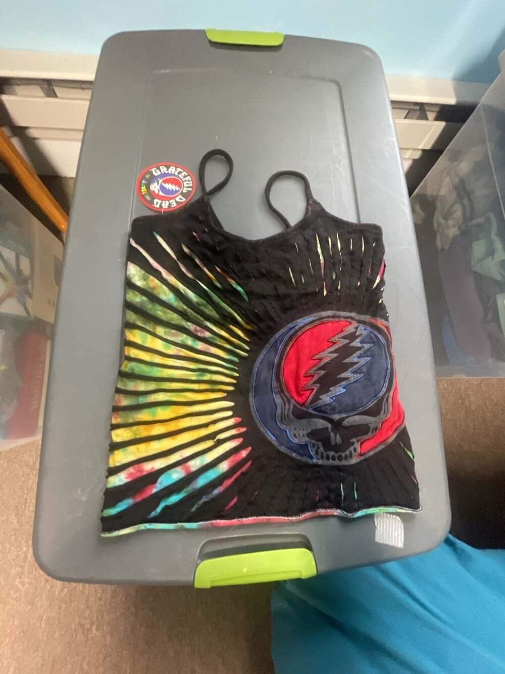 Grateful Dead Sugaree Tank Top S-M-L-XL Black Tie Dye Razor Cut